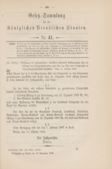 Gesetz-Sammlung für die Königlichen Preußischen Staaten. 1906, Nr. 41 (10 November)