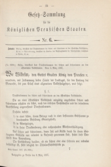 Gesetz-Sammlung für die Königlichen Preußischen Staaten. 1897, Nr. 6 (8 März)