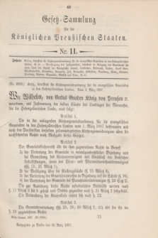 Gesetz-Sammlung für die Königlichen Preußischen Staaten. 1897, Nr. 11 (30 März)
