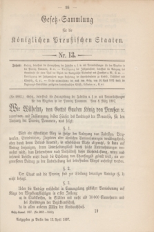 Gesetz-Sammlung für die Königlichen Preußischen Staaten. 1897, Nr. 13 (13 April)