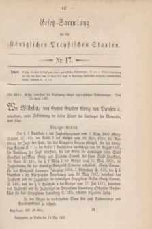 Gesetz-Sammlung für die Königlichen Preußischen Staaten. 1897, Nr. 17 (19 Mai)