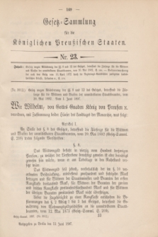 Gesetz-Sammlung für die Königlichen Preußischen Staaten. 1897, Nr. 23 (12 Juni)