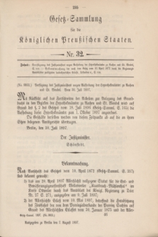Gesetz-Sammlung für die Königlichen Preußischen Staaten. 1897, Nr. 32 (7 August)