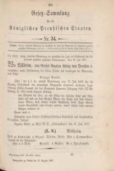 Gesetz-Sammlung für die Königlichen Preußischen Staaten. 1897, Nr. 34 (21 August)