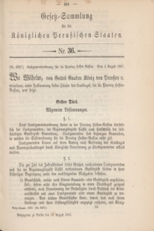 Gesetz-Sammlung für die Königlichen Preußischen Staaten. 1897, Nr. 36 (26 August)