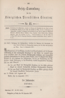 Gesetz-Sammlung für die Königlichen Preußischen Staaten. 1897, Nr. 41 (28 September)
