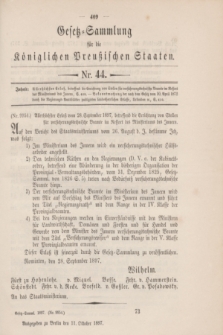 Gesetz-Sammlung für die Königlichen Preußischen Staaten. 1897, Nr. 44 (11 October)