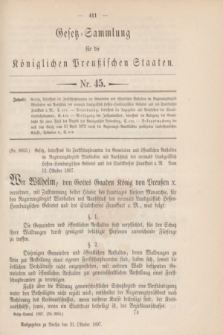 Gesetz-Sammlung für die Königlichen Preußischen Staaten. 1897, Nr. 45 (21 October)