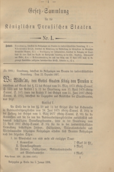 Gesetz-Sammlung für die Königlichen Preußischen Staaten. 1898, Nr. 1 (5 Januar)