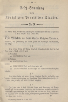 Gesetz-Sammlung für die Königlichen Preußischen Staaten. 1898, Nr. 9 (2 Mai) + dod.