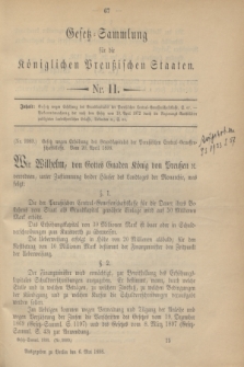Gesetz-Sammlung für die Königlichen Preußischen Staaten. 1898, Nr. 11 (6 Mai)
