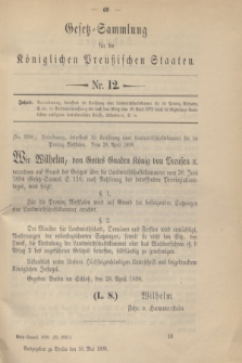 Gesetz-Sammlung für die Königlichen Preußischen Staaten. 1898, Nr. 12 (10 Mai)