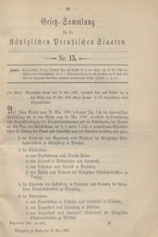 Gesetz-Sammlung für die Königlichen Preußischen Staaten. 1898, Nr. 15 (28 Mai)
