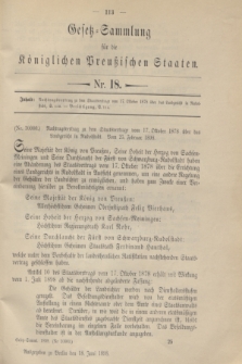 Gesetz-Sammlung für die Königlichen Preußischen Staaten. 1898, Nr. 18 (18 Juni)