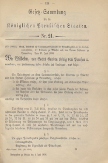 Gesetz-Sammlung für die Königlichen Preußischen Staaten. 1898, Nr. 21 (4 Juli)