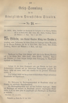 Gesetz-Sammlung für die Königlichen Preußischen Staaten. 1898, Nr. 24 (19 Juli)