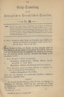 Gesetz-Sammlung für die Königlichen Preußischen Staaten. 1898, Nr. 29 (13 August)