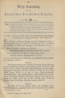 Gesetz-Sammlung für die Königlichen Preußischen Staaten. 1898, Nr. 30 (24 August)