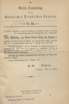 Gesetz-Sammlung für die Königlichen Preußischen Staaten. 1898, Nr. 32 (31 August)