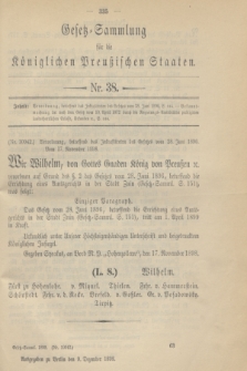Gesetz-Sammlung für die Königlichen Preußischen Staaten. 1898, Nr. 38 (9 Dezember)