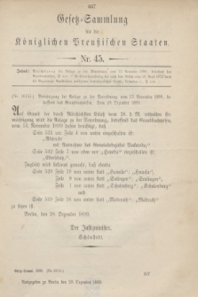 Gesetz-Sammlung für die Königlichen Preußischen Staaten. 1899, Nr. 45 (29 Dezember)