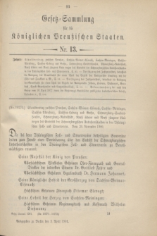 Gesetz-Sammlung für die Königlichen Preußischen Staaten. 1901, Nr. 13 (3 April)