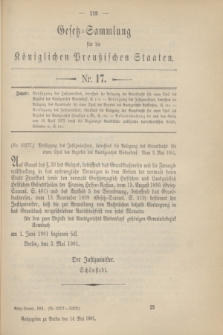 Gesetz-Sammlung für die Königlichen Preußischen Staaten. 1901, Nr. 17 (14 Mai)