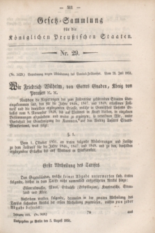 Gesetz-Sammlung für die Königlichen Preußischen Staaten. 1851, Nr. 29 (5 August)