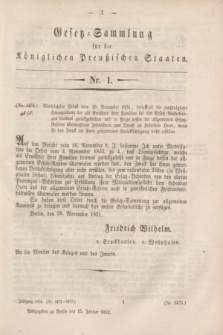 Gesetz-Sammlung für die Königlichen Preußischen Staaten. 1852, Nr. 1 (15 Januar)