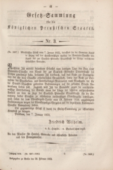 Gesetz-Sammlung für die Königlichen Preußischen Staaten. 1852, Nr. 3 (28 Februar)