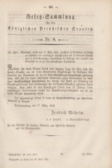 Gesetz-Sammlung für die Königlichen Preußischen Staaten. 1852, Nr. 8 (20 April)