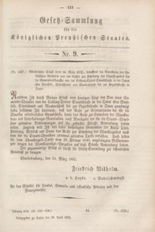 Gesetz-Sammlung für die Königlichen Preußischen Staaten. 1852, Nr. 9 (30 April)