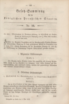 Gesetz-Sammlung für die Königlichen Preußischen Staaten. 1852, Nr. 10 (3 Mai)