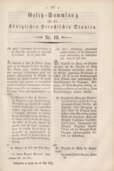 Gesetz-Sammlung für die Königlichen Preußischen Staaten. 1852, Nr. 12 (15 Mai)