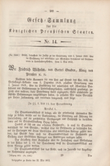 Gesetz-Sammlung für die Königlichen Preußischen Staaten. 1852, Nr. 14 (22 Mai)