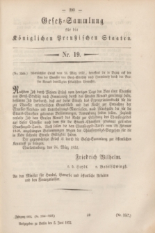 Gesetz-Sammlung für die Königlichen Preußischen Staaten. 1852, Nr. 19 (5 Juni)