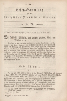 Gesetz-Sammlung für die Königlichen Preußischen Staaten. 1852, Nr. 24 (24 Juni)