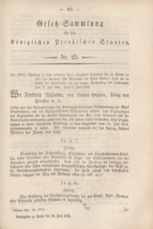 Gesetz-Sammlung für die Königlichen Preußischen Staaten. 1852, Nr. 25 (24 Juni)