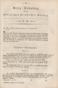 Gesetz-Sammlung für die Königlichen Preußischen Staaten. 1852, Nr. 27 (30 Juni)