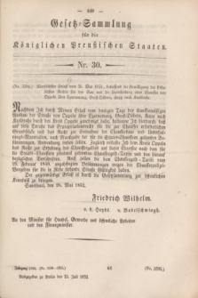 Gesetz-Sammlung für die Königlichen Preußischen Staaten. 1852, Nr. 30 (23 Juli)