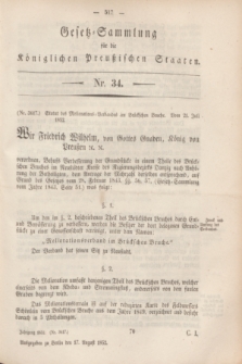 Gesetz-Sammlung für die Königlichen Preußischen Staaten. 1852, Nr. 34 (17 August)