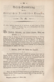 Gesetz-Sammlung für die Königlichen Preußischen Staaten. 1852, Nr. 40 (8 October)