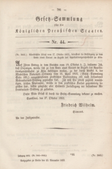 Gesetz-Sammlung für die Königlichen Preußischen Staaten. 1852, Nr. 44 (15 November)