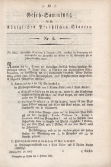 Gesetz-Sammlung für die Königlichen Preußischen Staaten. 1853, Nr. 2 (9 Februar)