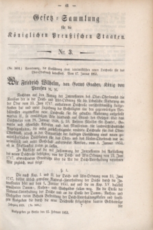 Gesetz-Sammlung für die Königlichen Preußischen Staaten. 1853, Nr. 3 (15 Februar)