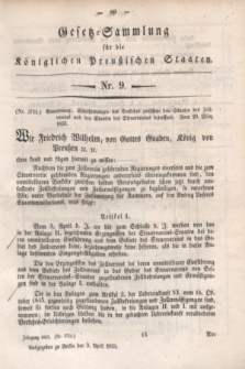 Gesetz-Sammlung für die Königlichen Preußischen Staaten. 1853, Nr. 9 (3 April)