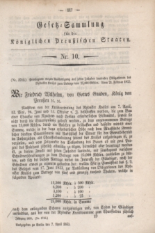 Gesetz-Sammlung für die Königlichen Preußischen Staaten. 1853, Nr. 10 (7 April)