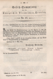 Gesetz-Sammlung für die Königlichen Preußischen Staaten. 1853, Nr. 17 (28 Mai)