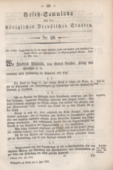 Gesetz-Sammlung für die Königlichen Preußischen Staaten. 1853, Nr. 20 (6 Juni)