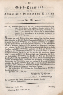 Gesetz-Sammlung für die Königlichen Preußischen Staaten. 1853, Nr. 23 (13 Juni)